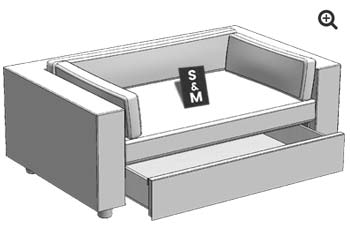 Measures of the cover for pet sofa Armonia
