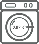 Machine washable at 30 °